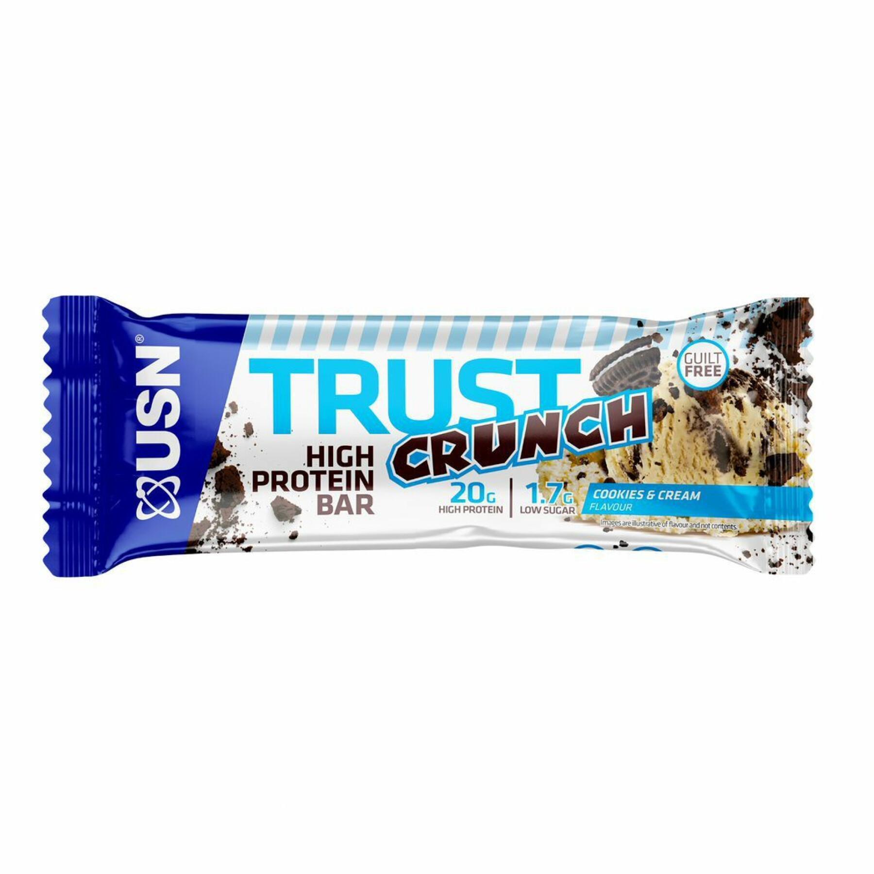 Cookies&cream bars USN NutritionTrust Crunch 60g x 12