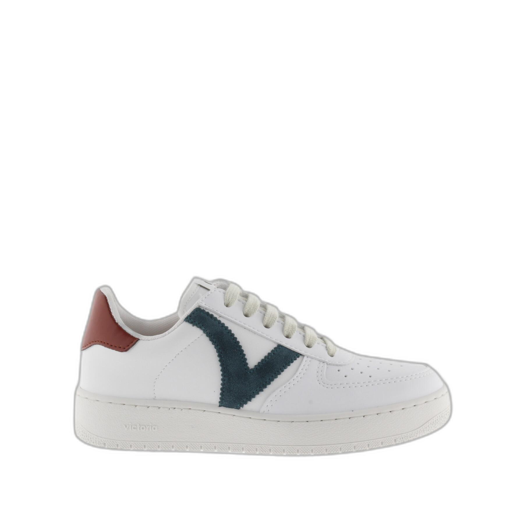 Women's contrast leather effect sneakers Victoria Madrid
