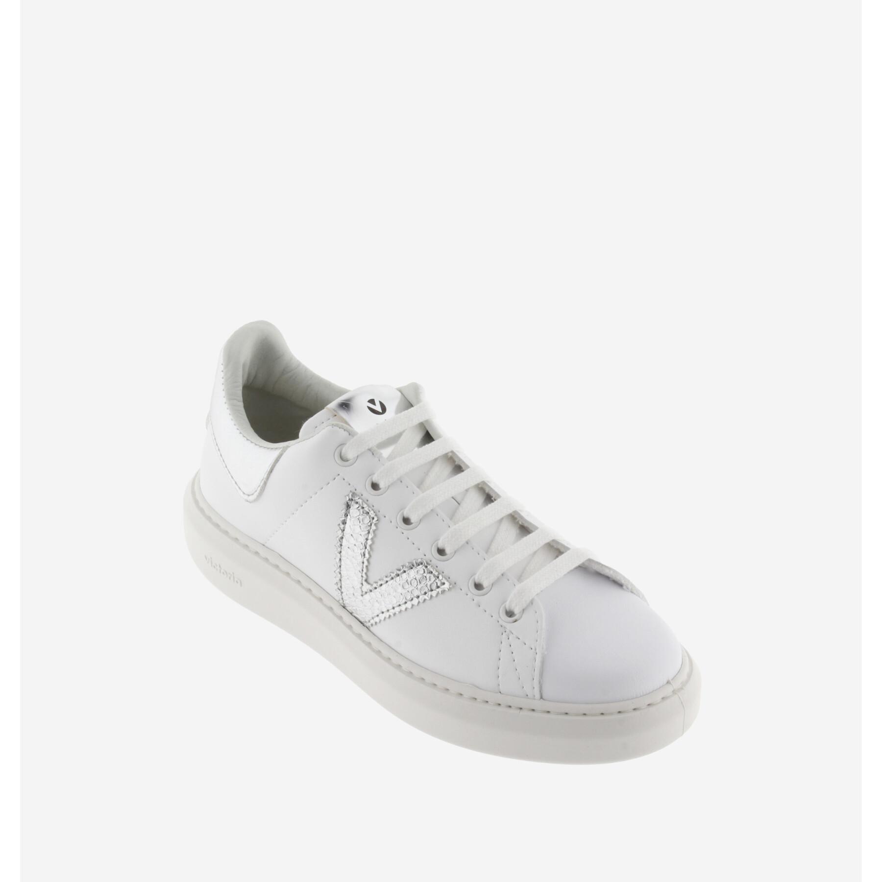 Leather and metal effect sneakers for women Victoria Milan