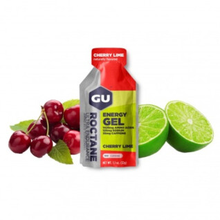 Pack of 24 roctane gels Gu Energy cerise/citron vert