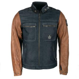 Motorcycle leather jacket cotton-leather canvas Helstons winston