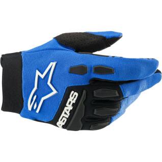 Motorcycle cross gloves for kids Alpinestars yth f bore blue and black