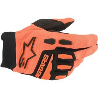 Motorcycle cross gloves for kids Alpinestars yth f bore orange and black