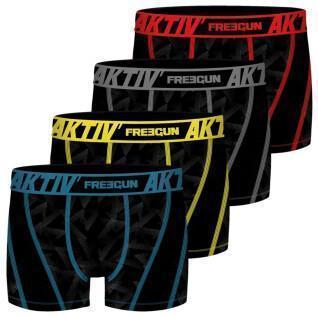 Set of 4 boxers with colored stitching Freegun Aktiv