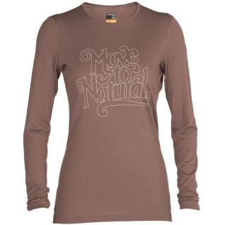 Women's long sleeve T-shirt Icebreaker 200 oasis crewe move to natural