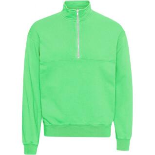 Sweatshirt 1/4 zip Colorful Standard Organic spring green