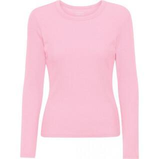 Women's long sleeve ribbed T-shirt Colorful Standard Organic flamingo pink