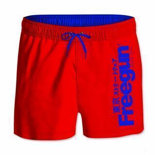 Short swim shorts with elastic waistband Freegun Logo