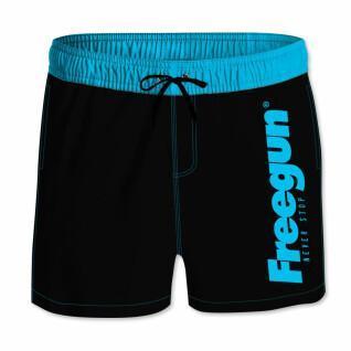 Short bathing shorts with elastic belt and colored child Freegun