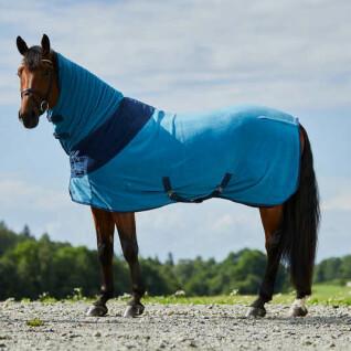 Fleece blanket with neck cover for horse Horze Turin