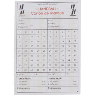 Book of 10 handball referee cards only