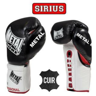 Leather boxing gloves laces Metal Boxe pro sirius