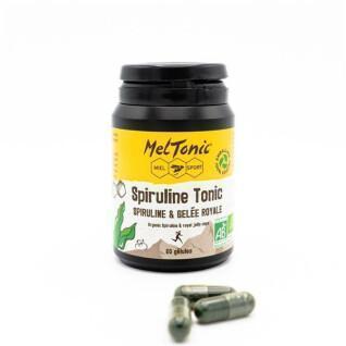 Box of 60 capsules organic food supplement spirulina Meltonic