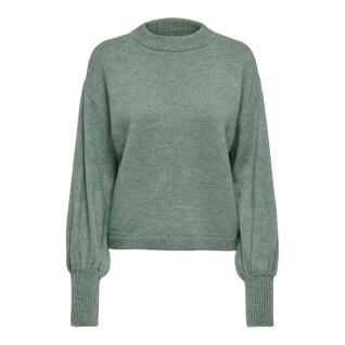 Women's green balloon sleeve Only Onljada Knit sweater