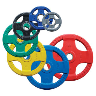 Olympic body-solid 4 grip colored rubber discs 25 kg