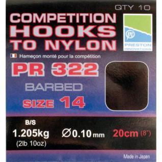 Hooks mounted competition 322 hooks to nylon size 14 x10 