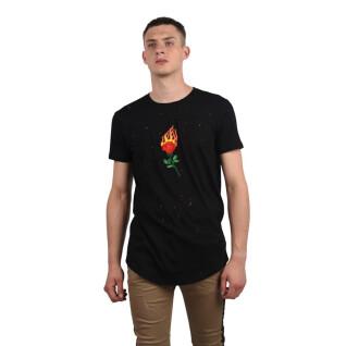 Embroidered T-shirt Project X Paris Destroy Rose on Fire