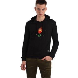 Hooded sweatshirt Project X Paris Destroy Rose on Fire