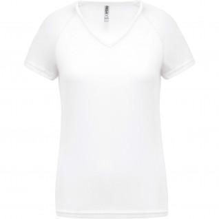 Women's v-neck T-shirt Proact Sport blanc