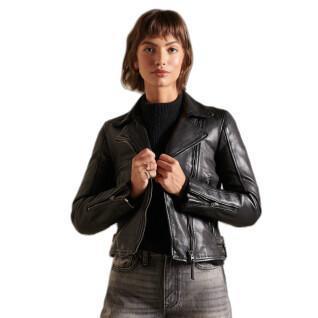 Classic leather biker jacket for women Superdry