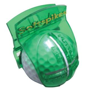Golf ball Softspikes alignment tool