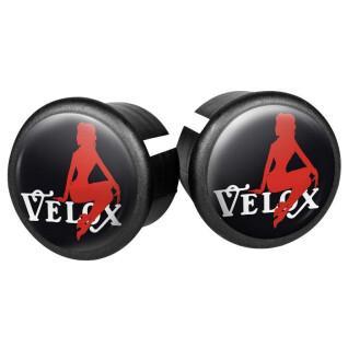 Set of 2 handlebar caps for road bikes Velox Doming Pin Up