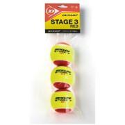 Set of 3 tennis balls Dunlop stage 3