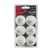 Set of 6 table tennis balls Dunlop 40+club champ