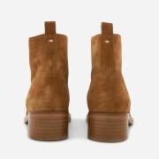 Women's boots Bons Baisers de Paname Paulette-Cuir Suede Camel