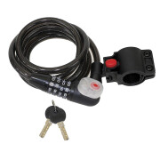 Spiral cable lock with combination led light and support Messingschlager M-wave