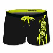 Solid color bathing trunks with rubber print logo in child color Freegun