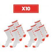 Pack of 10 pairs of light-coloured socks Hummel Elite Indoor Low