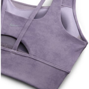 Long padded bra with normal support for women Nike Zenvy Tie-Dye