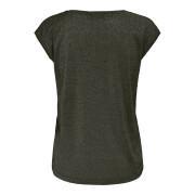 T-shirt v-neck lurex woman Only Silvery