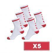 Pack of 5 pairs of clear socks Hummel Elite Indoor Low