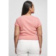 Women's T-shirt Urban Classics cropped button up rib