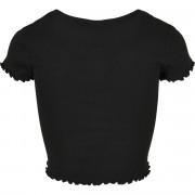 Women's T-shirt Urban Classics cropped button up rib-grandes tailles