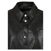 Woman's shirt Urban Classics faux leather over