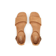Women's wedge sandals in dark suede and cork Toms Laila