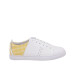 G0054515 white leather and yellow gingham canvas