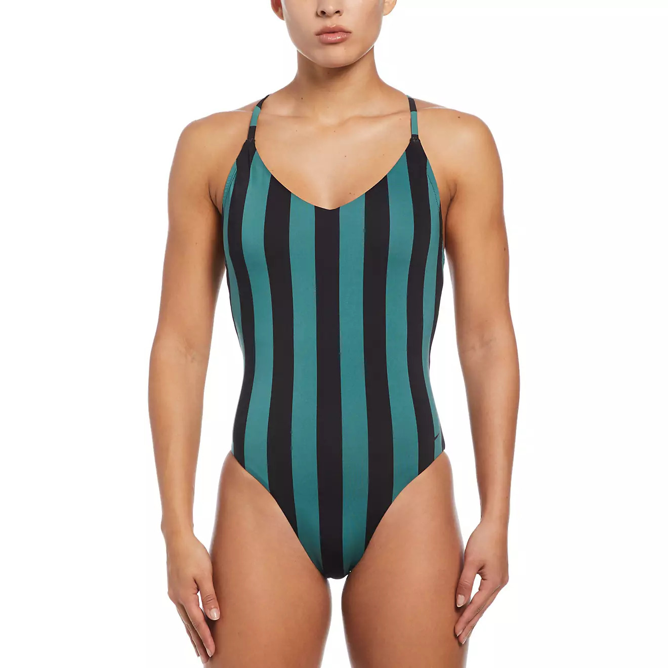 one-piece swimsuit for girls nike statement stripe